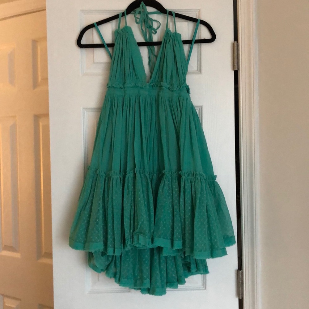 Free People Green Backless Dress